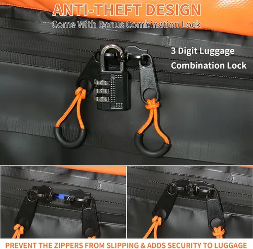 Vista 6 de Bolsa de carga impermeable de 21 pies cúbicos para techo de automóvil, resistente 840D, con alfombrilla antideslizante, bloqueo de equipaje, 6