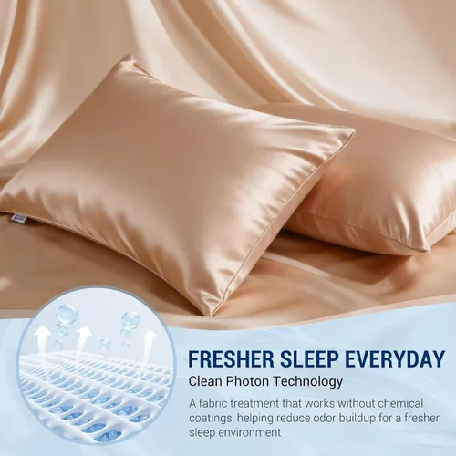 Vista 6 de LUXEAR Fundas de almohada refrescantes para durmientes acalorados, Arc-Chill Q-Max de doble cara mejorada > 0.5 Funda de almohada de satén
