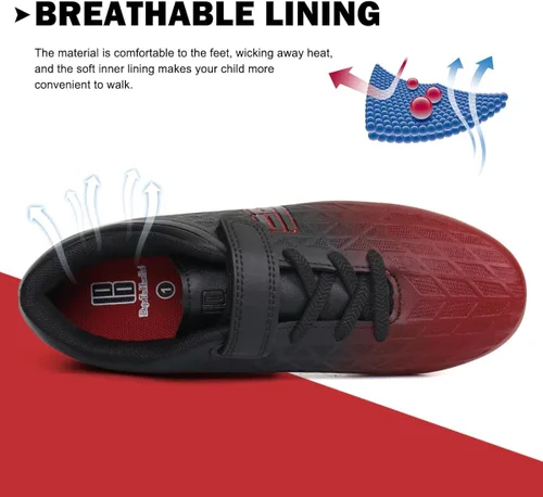 Vista 6 de brooman Zapatos deportivos de fútbol para niños y niñas, para exteriores