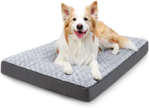 Vista 9 de KSIIA Alfombrilla de Cama para Jaula de Perro Impermeable para Jaula, Cama de Terciopelo Rosa Suave para Perros Medianos con Funda Lavable Negro