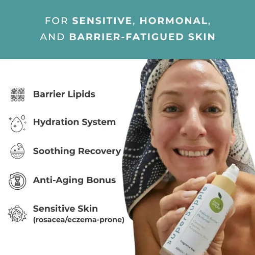 Vista 5 de Pure & Cimple SuperSupple Crema hidratante reparadora de barrera, crema facial orgánica de ceramida y péptido para piel seca y sensible, complejo