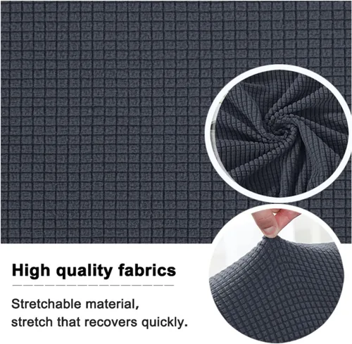 Vista 4 de Juego de fundas elásticas para sillas de comedor de 4/6/2 terciopelo para sillas de comedor, fundas protectoras de estilo nórdico moderno, con Negro