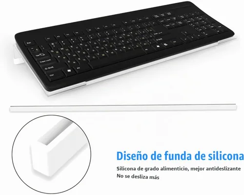 Vista 2 de Richboom - Soporte para teclado de computadora de acrílico transparente, inclinado, para escritura ergonómica fácil, versión mejorada, soporte