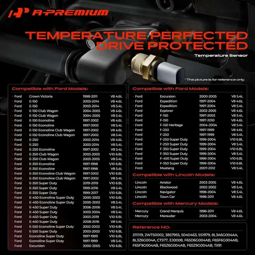 Vista 2 de A-Premium Sensor de temperatura del refrigerante del motor [2 pines] compatible con Ford F-150, F-250, Explorer, Mustang, Expedition, E-150, E-250