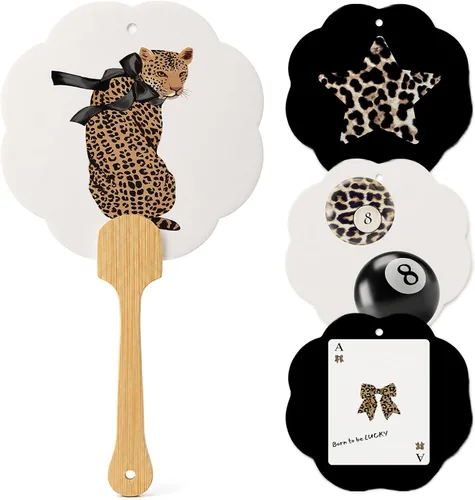 Vista 40 de Ambientador de coche de 8 bolas con estampado de leopardo de moda, 6 unidades, retro coqueta, guepardo, póquer, ambientador colgante para bar