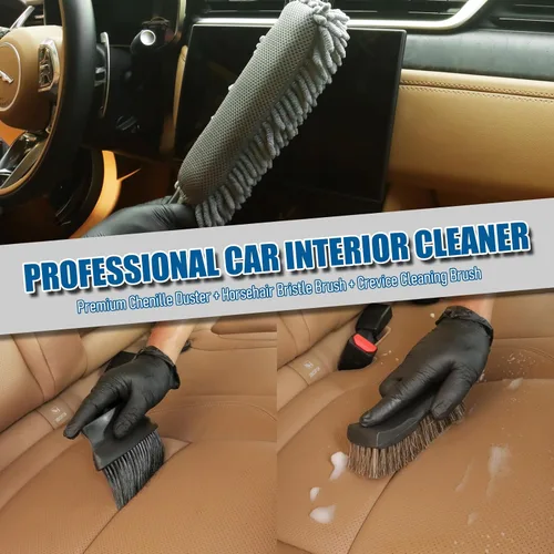 Vista 4 de 45Pcs Car Cleaning Kit, Car Interior Detailing Kit, 8000Pa Corded Handheld Car Vacuum, Car Detailing Brushes, Car Duster, Windshield Cleaner Tool