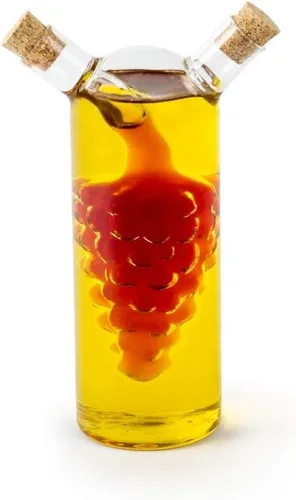 Vista 4 de Fox Run Botella dispensadora de aceite y vinagre con motivo de uva 7050 Run - Vaso de borosilicato transparente