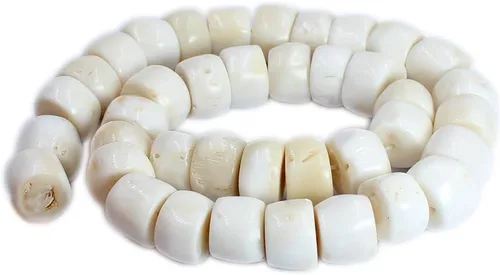 Vista 6 de Columna de tubo natural de mar blanco y coral, joyería de piedras preciosas sueltas de cuentas sueltas de 15 pulgadas, piedra natural para collar