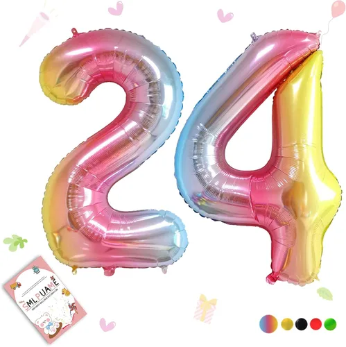 Vista 216 de Globos grandes de 40 pulgadas de números del 0 al 9, globos numéricos para decoración de fiesta de cumpleaños, globos de helio de aluminio
