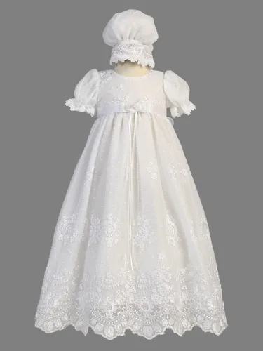 Vista 2 de Vestido de bautismo para niña - Vestidos de bautizo para niña - Vestido de bautismo blanco - Vestido de Bautizo para Niña Bebe