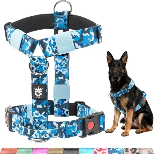 Vista 15 de TSPRO - Arnés táctico resistente para perro, sin tirones, mango superior de liberación rápida Adjustable Escape-proof Design fits Medium-Large