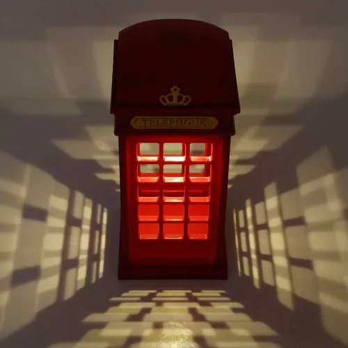 Vista 8 de ASHATA Cabina de teléfono retro LED lámpara de noche táctil regulable mesa escritorio luz para dormitorio estudiantes dormitorio dormitorio
