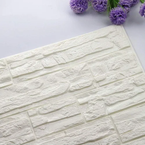 Vista 7 de Paneles de pared 3D adhesivos de pared, papel tapiz autoadhesivo impermeable, espuma de polietileno, decoración de despegar y pegar, paneles
