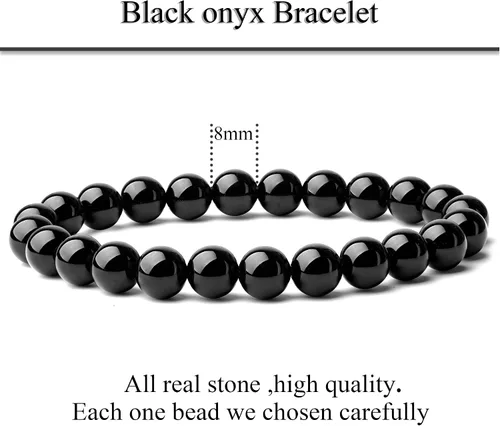 Vista 2 de Pulsera elástica de cuentas de cristal curativo de 8mm.