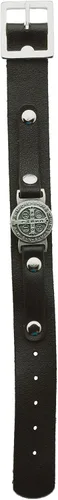 Vista 9 de Intercession Pulsera de protección de cuero genuino de San Benito fabricada en Brasil Madera