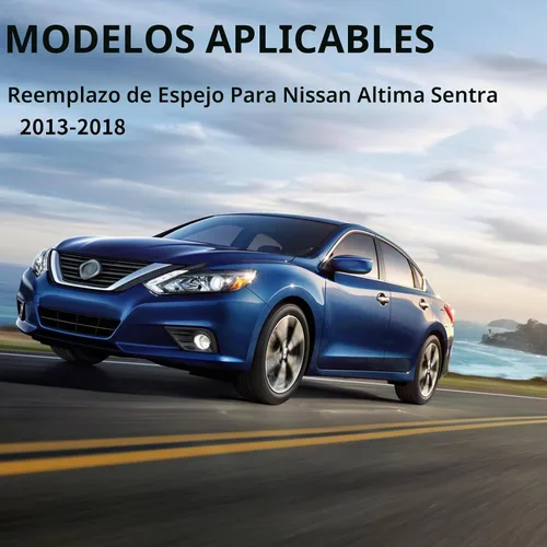 Vista 6 de Espejo lateral del conductor de repuesto para Nissan Altima 2013 2014 2015 2016 2017 2018 Sentra 2013 2014 2015 2016 2017 2018 - Cristal de espejo