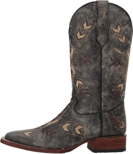 Vista 2 de Corral Boots Circle G - Botas de punta de flecha desgastadas para mujer, punta cuadrada, media pantorrilla, Blanco, talla única
