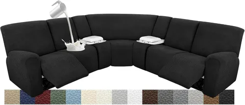 Vista 27 de Fundas para sofá modular reclinable, impermeable, en forma de L, lavable, para sofá reclinable en forma de L, súper elásticas, suaves, para esquinas