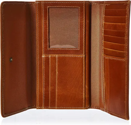 Vista 4 de Timberland - Cartera de piel con solapa RFID para mujer, Marrón, talla única