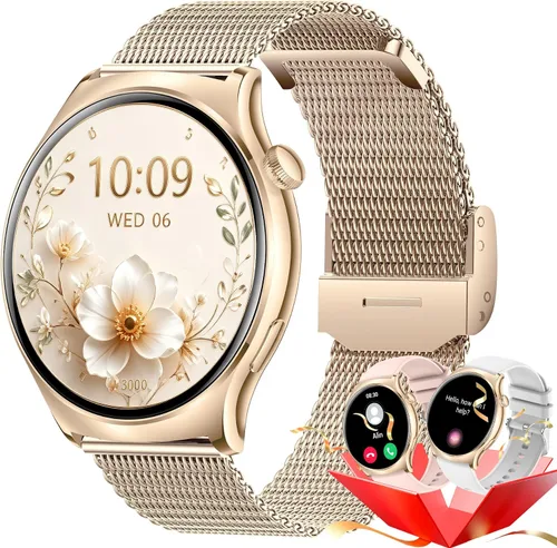 Vista 10 de Smart Watches for Women (Answer/Make Calls),1.19" AMOLED Slim, Rose Gold