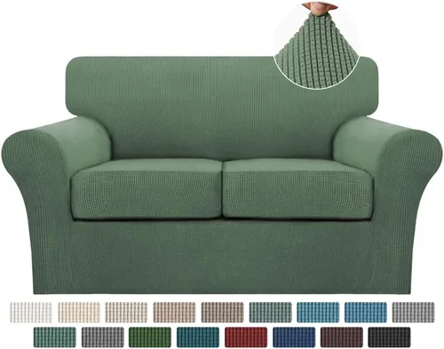 Vista 65 de Turquoize 2 fundas para sillas de sala de estar, funda de sofá con fundas de cojín individuales, funda de muebles para sillas (silla, beige biscotti)