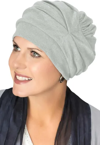 Vista 5 de Trinity Turbante 100% algodón - ¡3 estilos en uno! Sombreros encorvados para quimioterapia, para pacientes con cáncer.