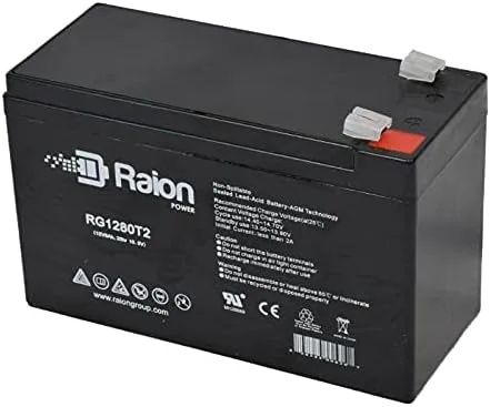 Vista 3 de Best Technologies Patriot II Pro 750 - Batería de repuesto para Raion Power RG1280T2 (2 unidades, 12 V, 8 Ah)