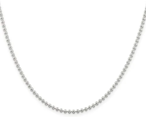 Vista 3 de 925 Sterling Silver 235mm Beaded Chain Necklace 16 Inch Pendant Charm Ball Beadsed Fine Jewelry For Women Gifts For Her
