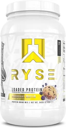 Vista 29 de RYSE Proteína en Polvo Cargada - Jet-Puffed Pastel de Cumpleaños - 25g Aislado y Concentrado de Proteína de Suero con Fibra Prebiótica y MCTs - Bajo