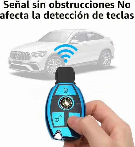 Vista 5 de Creativity Funda para llave de Mercedes Benz. Hermosa funda de TPU compatible con CLS CLK AMG ML C CL E S SL SLK G GLC GLE GLS M R Smart Remote Key