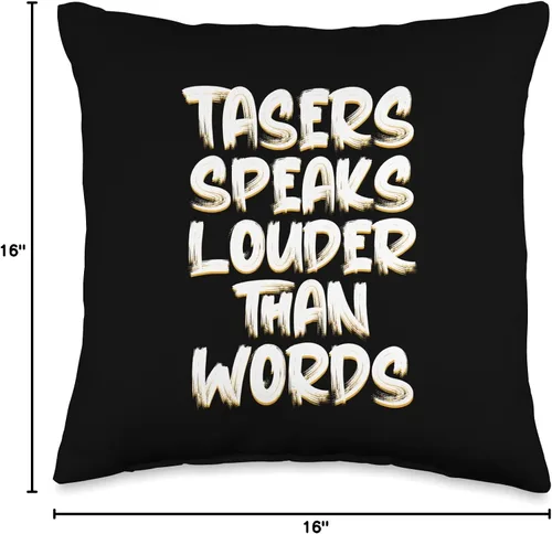 Vista 4 de Taser in My Pocket Speak Louder Than Words Taser - Almohada eléctrica, 16 x 16 pulgadas, multicolor