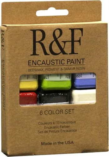 Vista 11 de R&F Handmade Paints - Juego de pinturas encáusticas de alta calidad, tonos cromáticos, 6 colores, multicolor