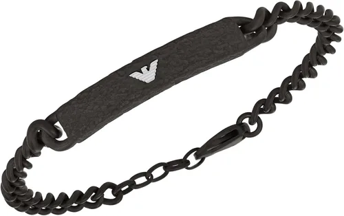Vista 2 de Emporio Armani Pulsera de identificación de acero inoxidable negro para hombre modelo EGS2942001 Metal no precioso Sin gemas