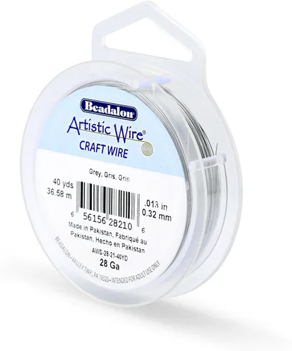 Vista 123 de Artistic Wire, Alambre de cobre de color chapado en plata de calibre 18, resistente al deslustre, amatista, 20 pies