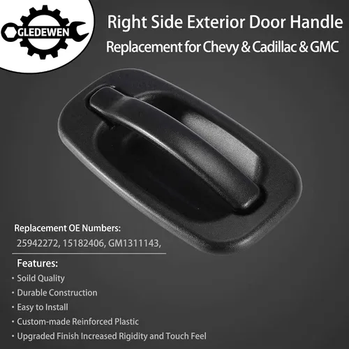 Vista 3 de Manija de puerta exterior sin llave, compatible con Chevy Silverado Suburban Tahoe Avalanche 1999-2007, GMC Sierra Yukon, Cadillac Escalade, lado
