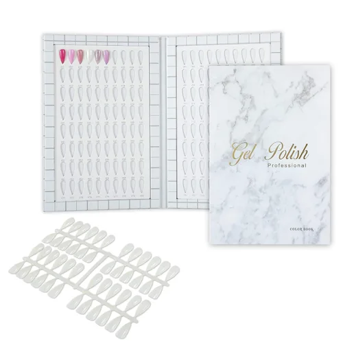 Vista 9 de Tabla de libros de exhibición de 160 colores de uñas con 240 puntas de uñas, esmalte de gel UV, herramientas de salón (A01)