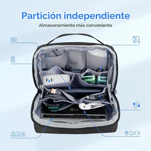Vista 6 de LENTION Bolsa de viaje organizadora de electrónica impermeable prémium