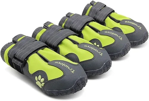 Vista 10 de TRUE LOVE Zapatos para perros Botas de lluvia antideslizantes impermeables con reflectante TLS3961 (negro, 1#)