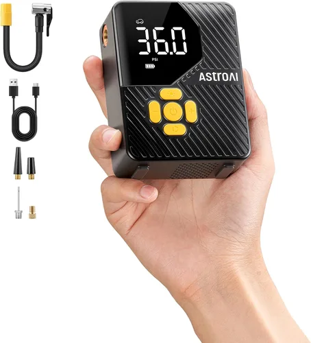 Vista 2 de AstroAI Compresor de aire portátil con inflador de neumáticos mini L7 y L7
