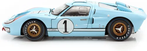 Vista 3 de 1966 Ford GT 40 MK II RHD (volante a la derecha) #1 Millas azul claro - Hulme Le Mans 1/18 modelo de auto fundido a troquel por Shelby Collectibles