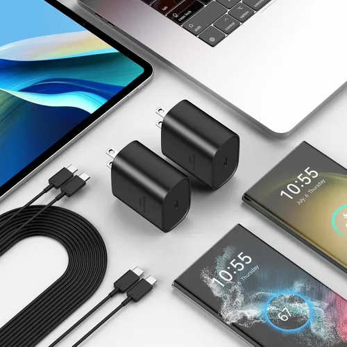 Vista 7 de Cargador para iPhone 16 Pro Max de carga rápida, bloque de cargador de pared USB C de 45 W con cable de carga larga USB C a USB C de 6 pies