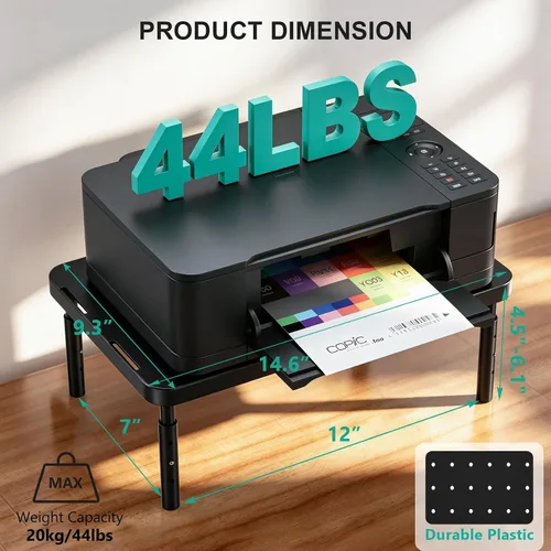 Vista 2 de WALI Soporte para monitor de computadora para escritorio, elevador Negro