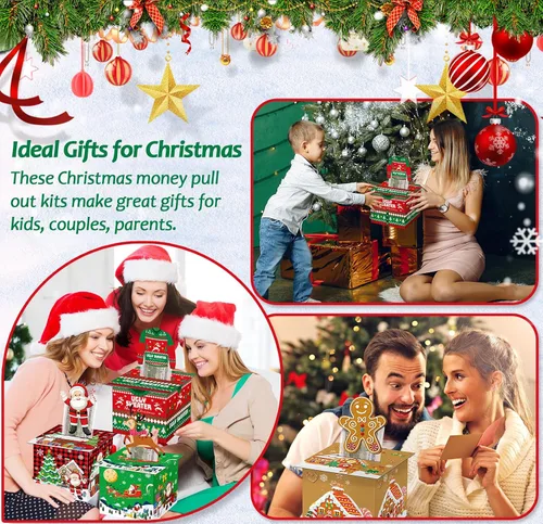 Vista 2 de Suministros para fiestas de Navidad, caja de tarjetas de felicitaciones, cajas de regalo para regalo de Navidad, cajas de regalo de papel navideño