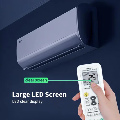 Vista 2 de K-1028E - Control remoto universal de repuesto de CA para aire acondicionado Haier/LG/Sharp/Gree/Midea/Hitachi/Panasonic/Bosch/Toshiba/Sanyo, 1000