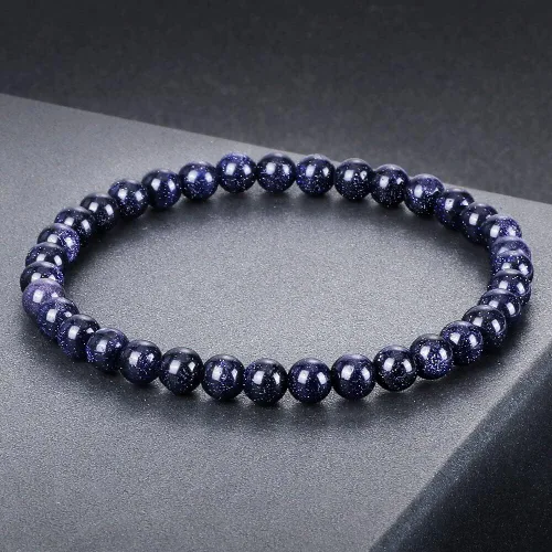 Vista 2 de TTNDstore - Pulsera y brazalete de piedra arenisca natural de 0.23 pulgadas (0.236in), color azul y verde, cuentas de cuarzo trenzadas para mujeres