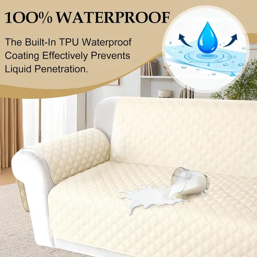 Vista 3 de HDCAXKJ Funda impermeable para sofá modular en forma de L, fundas seccionales de esquina lavables, a prueba de mascotas, protector de muebles
