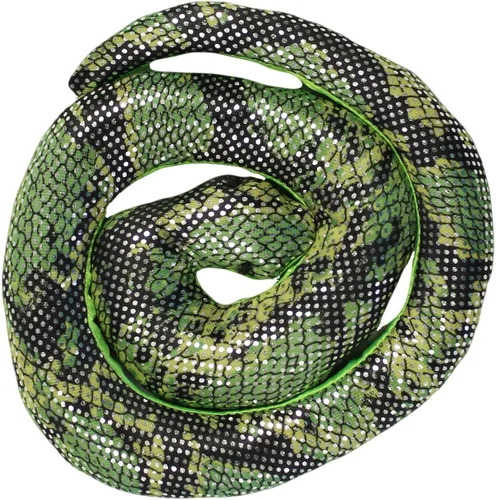 Vista 2 de 16 pulgadas de largo relleno arena tela verde brillo serpiente figura/pisapapeles