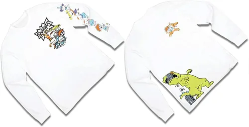 Vista 4 de Nickelodeon - Camiseta de manga larga para hombre #TBT Rugrats, Hey Arnold, Ren y Stimpy