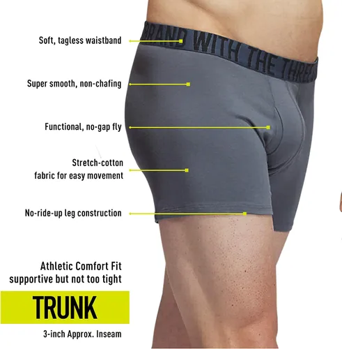 Vista 2 de adidas Men's Stretch Cotton Trunk Underwear (4-Pack)