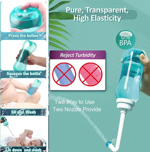 Vista 3 de Peri Botella para artículos esenciales posparto y cuidado perineal, spray portátil de mano para limpieza perineal para menstruación femenina